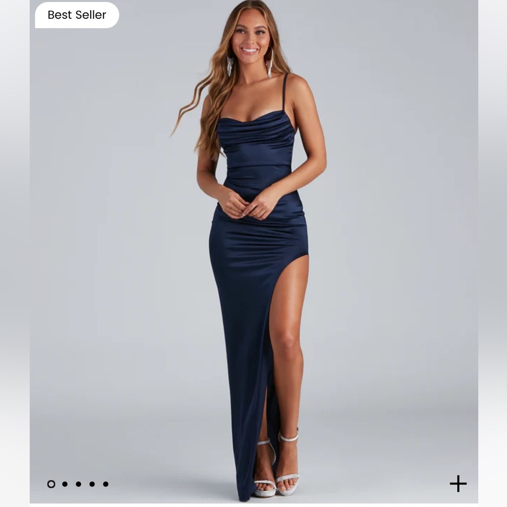 Lola High Slit Satin Dress